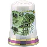 Georgia State Map Pearl Souvenir Collectible Thimble agc