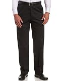 Haggar Mens Work To Weekend Expandable Waist Flat Front Twill Pant,Black,38x32