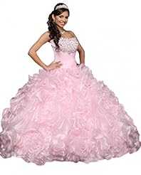 Strapless Beaded Crystal Pleated   Ball Gown Evening Dress/Prom Dress/Quinceanera Dress/Party Dress 