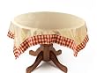 Pack of 2 Country Bistro Cream Checkered Square Table Cloths 54"