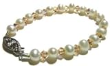 Gabriela Baby Bracelet featuring Freshwater Pearls and Peach Swarovski Crystals