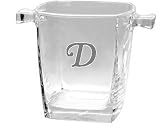 Culver Inc. Monogram D Glass Square Base Cooler / Ice Bucket