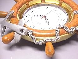 SHIP WHEEL and ANCHOR 3-D Wall Clock Ship's Ships *NEW*