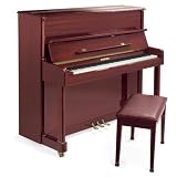 Suzuki M-84 48-Inch Professional Acoustic Upright Piano,Mahogany Red