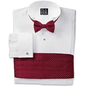 Tie and Cummerbund Set- Burgundy Pindot