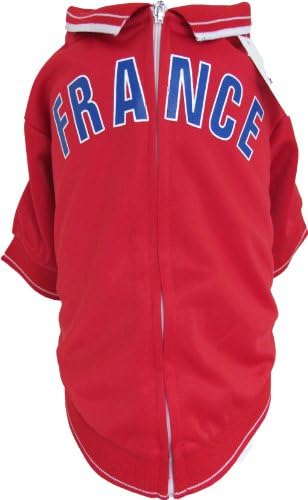 The Mutley Collection France Olympic Soccer Warm-Up Track Jacket for Dogs