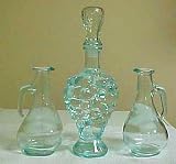 Sand Wedding Unity Glass Bottle Set - Made in Italy - Soft Green Tint Glass (contents show through as clear)