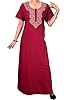 Womans Caftan Kaftan Neck Embroidered Long Night Wear Red Long Dress Xxl