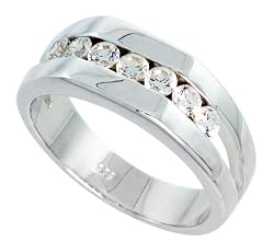 Gent'sPerfectQualitySterlingSilverBrilliantCutCubicZirconiaRing(AvailableinSizes8to13)size10