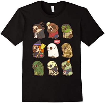Men's Halloween pug T-Shirt Small Black
