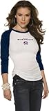 IMAGE OF Columbus Blue Jackets Women's 3/4 Sleeve Raglan Top - by Alyssa Milano