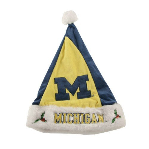 Michigan Wolverines Mistletoe Santa Hat