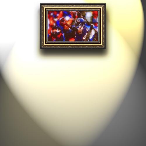 Completely Handpainted American Football Sport Painting, Custom Order FL5382, Oil on Canvas, with Option to Paint Jerry, Brett & Co. from Any Other Favorite Photograph or Picture, Unframed, Size 17'' x 28