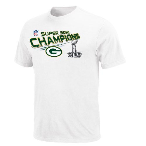 NFL Green Bay Packers Super Bowl XLV Champions Trophy Short Sleeve Basic Tee (White, XL)