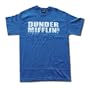 THE OFFICE Dunder Mifflin Paper Company Distressed Logo Men's Blue T Shirt Sizes SMALL - XXL