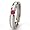 New 4mm Titanium Tension Set Ring w/ Silver Inlay, Ruby Bands, Free Sizing 4.5-11