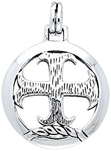 Jewelry Trends Silver Plated Bronze Knights Templar Cross Pendant on 24 Inch Black Leather Necklace