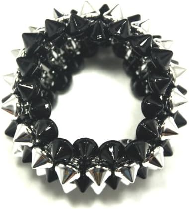 Black Chrome 5 Row Small Spike Bracelet [Apparel]