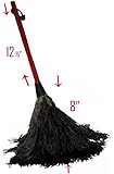Feather Duster with Red Hardwood Handle / Gray Ostrich Feathers / Hand Duster - 20.5"