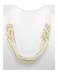 White Seed Beads Necklace In Zinc