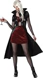 California Costumes Women's Blood Thirsty Beauty Costume,Black/Burgundy,Small