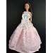 Pink Ball Gown with Pink Flowers Made to Fit the Barbie Doll
