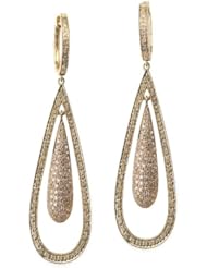 14k Yellow Gold and Rose Gold Pave Diamond Earring with 1.37 Cttw of Diamonds (G-H Color, VS2-SI1 Clarity)