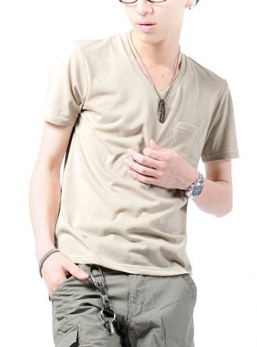 カットソー 半袖 男性 无地 Tシャツ ポケット付