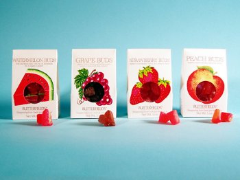 Butterfields 3 oz. Assortment - Peach, Grape, Watermelon and Strawberry Buds by Sweet Concepts, Inc.