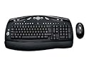 Logitech LX300 Cordless Desktop Keyboard & Cordless Optical 3 Btn Mouse - Black & Silver Finish