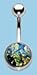 Golden Green Fireball Navel Bar 14 gauge by 3/8 in length