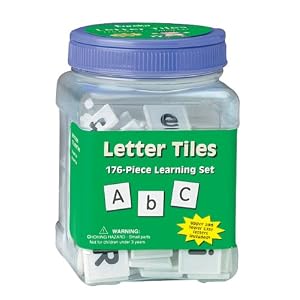 Click to buy <br>Spelling Games for Kids:  Eureka Tub Of Letter Tiles, 176 Tiles in 3 3/4