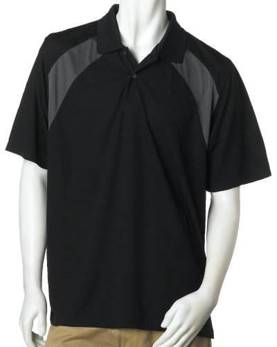 PGA Tour Men's Short Sleeve Poly Performance Golf Color Block Shirt