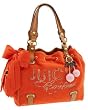 Juicy Couture Velour Rhinestone Cherry Charm Daydreamer Bag Tote Popfield Orange