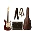 Austin Bazaar Double Cutaway Transparent Red Electric Guitar with 5 Watt Amp - Beginner Kit