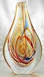 Colorful Heavy Rainbow Handblown Art Glass Vase E22