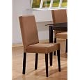 Set of 2 Brown Microfiber Parsons Dining Chairs
