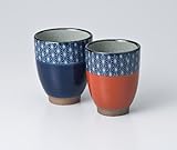 色麻葉　湯呑（大・小セット）　　【千茶 美濃焼】