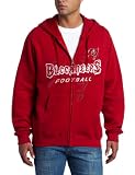 NFL Men's Tampa Bay Buccaneers Touchback IV Long Sleeve Fullzip Hooded Fleece (Bright Cardinal, Large)