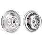 Stainless Steel Universal Snap On Style Simulators for 16" 8 Lug 4 Hole Dual Disc 1 Piece Wheels Excluding "Budd" Brand Wheels (Set of 4)