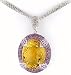 18K White Gold Sapphire, Topaz and Diamond Pendant
