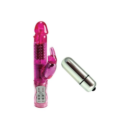 Cal Exotics Waterproof Jack Rabbit Vibrator Pink (5 Rows of Beads) Adult Sex Toy Kit