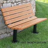 Contour Bench, Recycled Plastic, 6 Ft, In Ground Mount, Cedar