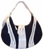 Maxximum Navy Blue Canvas Hobo Handbag Purse Bag