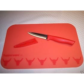 Tupperware CHEF PARING Knife Cutting Board Set RED by Tupperware