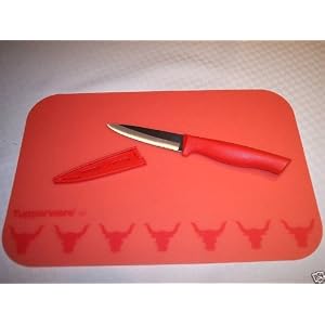 Tupperware CHEF PARING Knife Cutting Board Set RED by Tupperware