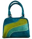 Bewitched Accessories Zip Top Suede Bag in Tonal wave design
