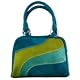 Bewitched Accessories Zip Top Suede Bag in Tonal wave design