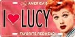 I Love Lucy License Plate Pink