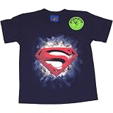  : Superman Returns Glow in the Dark Logo Crystal Navy Blue Boys T-Shirt